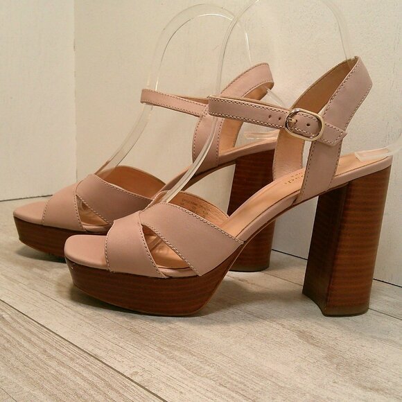 Kate Spade Delight Baby Pink Strappy 4.5' Chunky heels Size 7.5 B - Picture 2 of 10